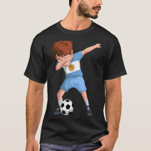 Argentinischer Dabbing Soccer Boy Argentinien Flag T-Shirt