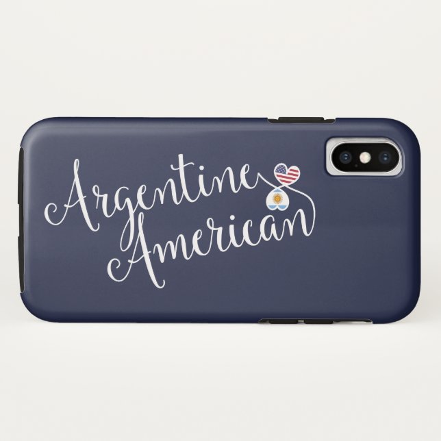 argentinischer Fall für amerikanische Herzklopfen Case-Mate iPhone Hülle (Rückseite (Horizontal))