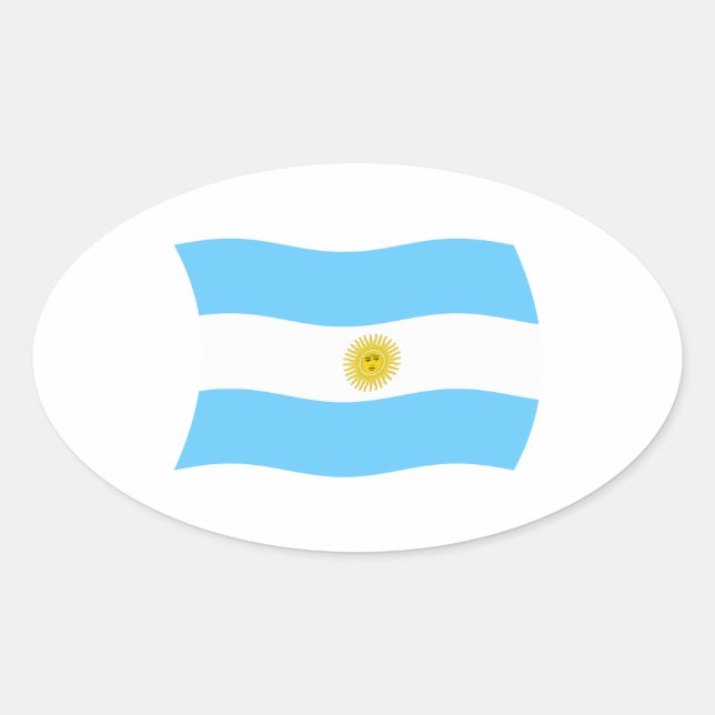 Argentinischer Flaggenaufkleber Ovaler Aufkleber (Vorderseite)