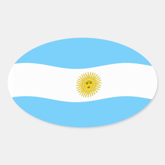 Argentinischer Flaggenaufkleber Ovaler Aufkleber (Vorderseite)