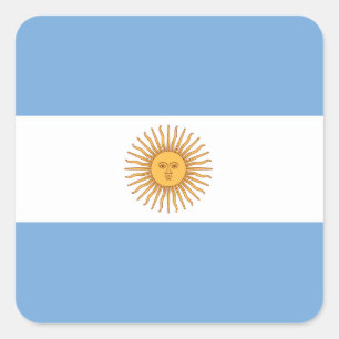 Argentinischer Flaggenaufkleber Quadratischer Aufkleber