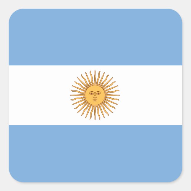 Argentinischer Flaggenaufkleber Quadratischer Aufkleber (Vorderseite)