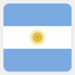 Argentinischer Flaggenaufkleber Quadratischer Aufkleber
