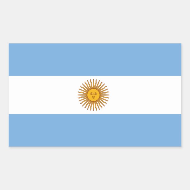 Argentinischer Flaggenaufkleber Rechteckiger Aufkleber (Vorderseite)