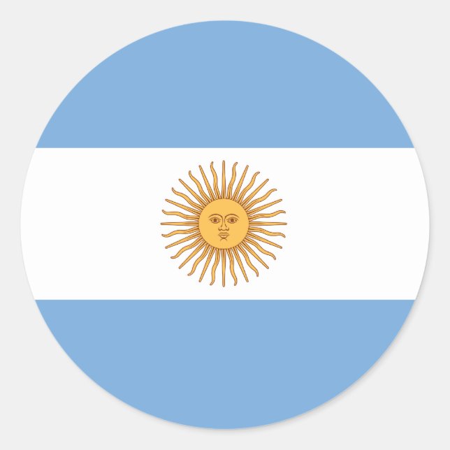 Argentinischer Flaggenaufkleber Runder Aufkleber (Vorderseite)