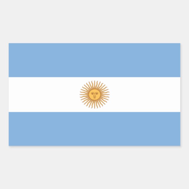 Argentinischer Flaggenrechteck Rechteckiger Aufkleber (Vorderseite)