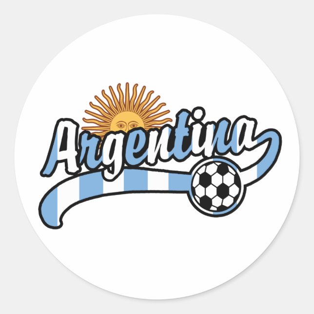 Argentinischer Fußball Runder Aufkleber (Vorderseite)