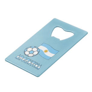 Argentinischer Fußball und Flagge Argentinien Geldbeutel Flaschenöffner