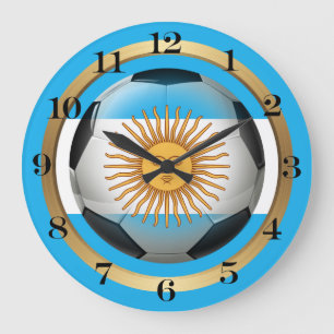 Argentinischer Fußballball Große Wanduhr