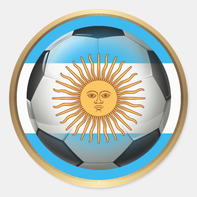 Argentinischer Fußballball Runder Aufkleber (Vorderseite)