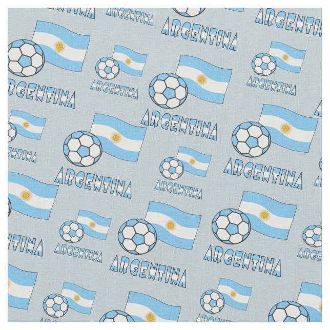 Argentinischer Fußballball und Flagge Stoff (Nahaufnahme)