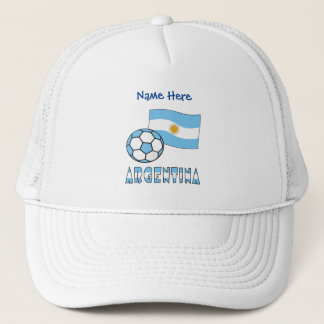 Argentinischer Fußballball und seine Flagge Person Truckerkappe