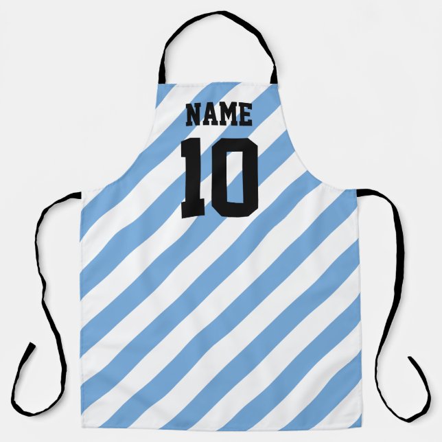 Argentinischer Fußballfan Custom Jersey Nummer Küc Schürze (Vorderseite)