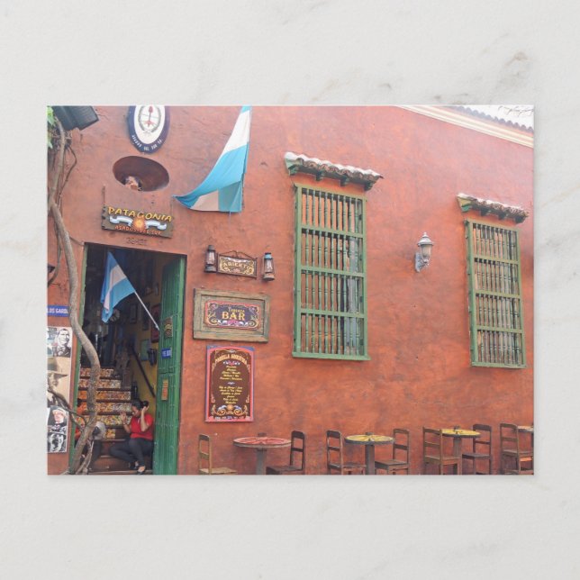 Argentinischer Grill in Cartagena Kolumbien Postkarte (Vorderseite)