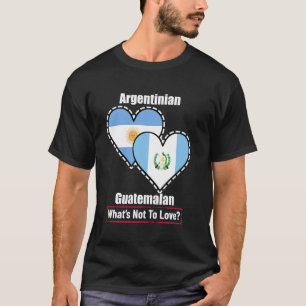 Argentinischer guatemaltekischer Herz-Flaggen Was  T-Shirt