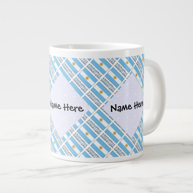Argentinischer Personalisierter Text mit argentini Jumbo-Tasse (Vorderseite Rechts)
