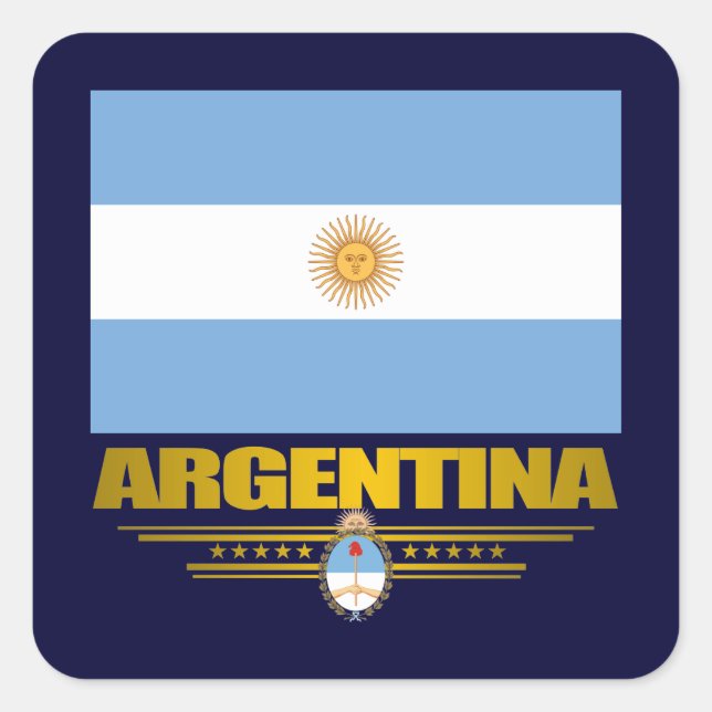 "Argentinischer Pride" Quadratischer Aufkleber (Vorderseite)