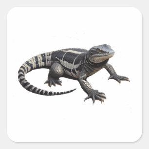 Argentinischer Schwarz-Weiß-Tegu Quadratischer Aufkleber