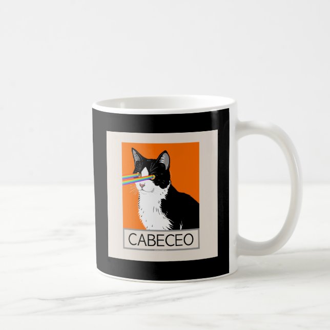 Argentinischer Tango Cabeceo Cat mit Laseraugen Kaffeetasse (Rechts)
