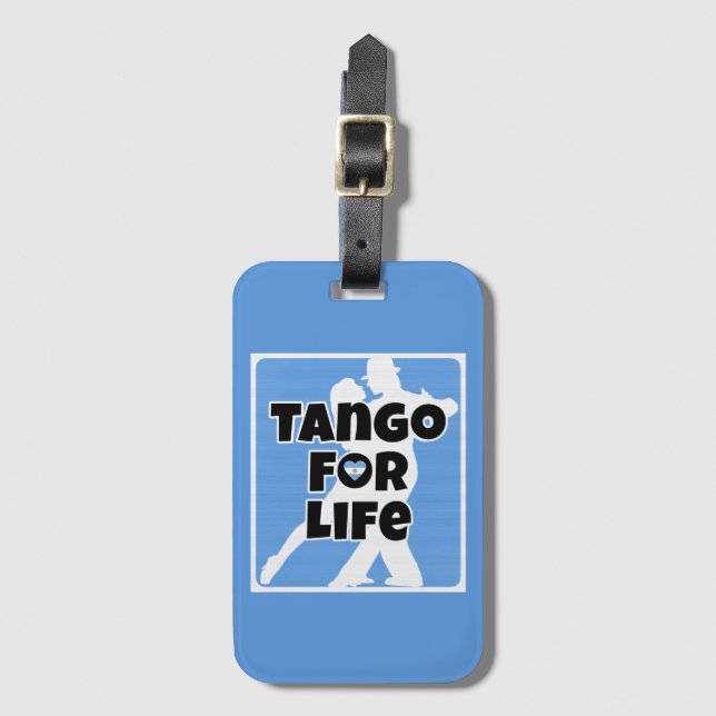 Argentinischer Tango für Life Blue und White Gepäckanhänger (Vorderseite Vertikal)