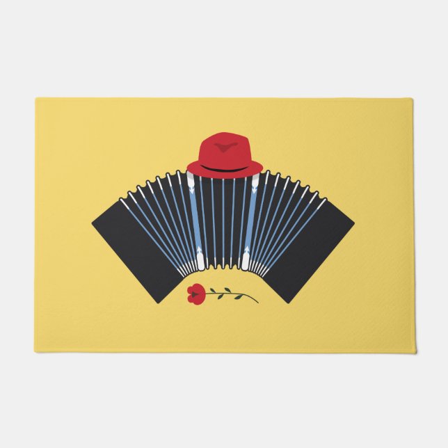 Argentinischer Tango-Tänzer Bandoneon und Fedora Fußmatte (Vorderseite)