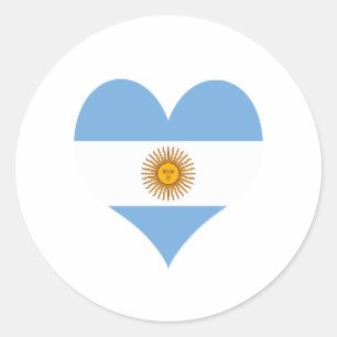Argentinisches Flagge Runder Aufkleber