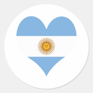 Argentinisches Flagge Runder Aufkleber