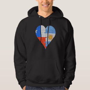 Argentinisches Flaggenherz Chiles Hoodie
