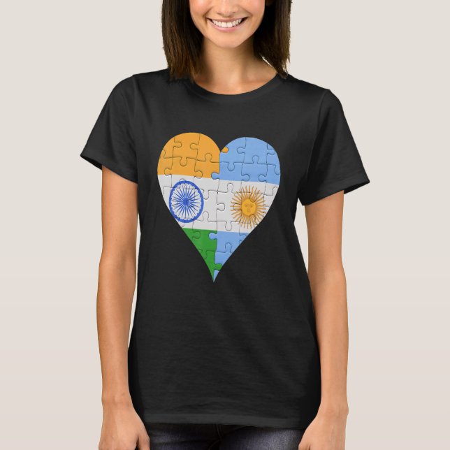 Argentinisches Flaggenherz T-Shirt (Vorderseite)