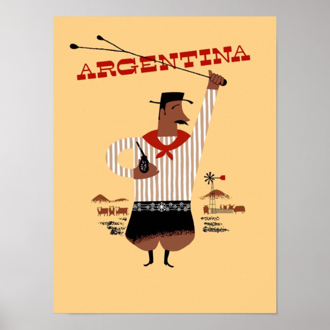 Argentinisches Reiseplakat Poster (Vorne)
