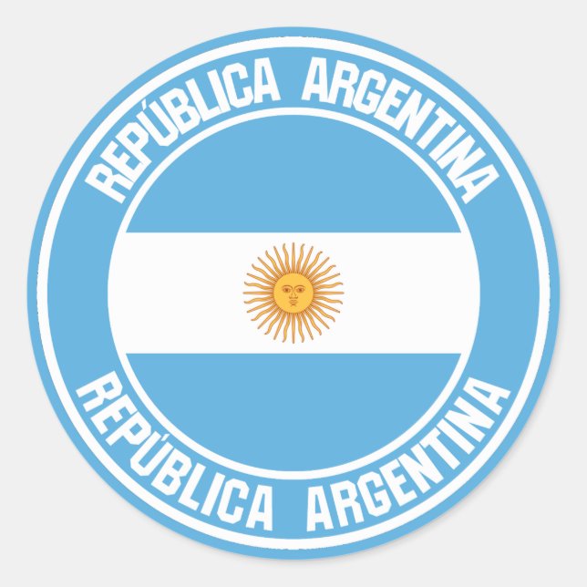Argentinisches RundEmblem Runder Aufkleber (Vorderseite)