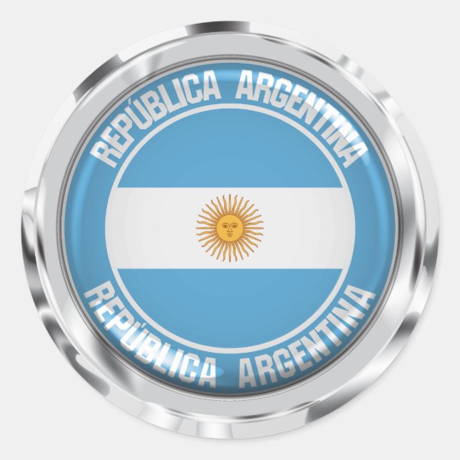 Argentinisches RundEmblem Runder Aufkleber (Vorderseite)