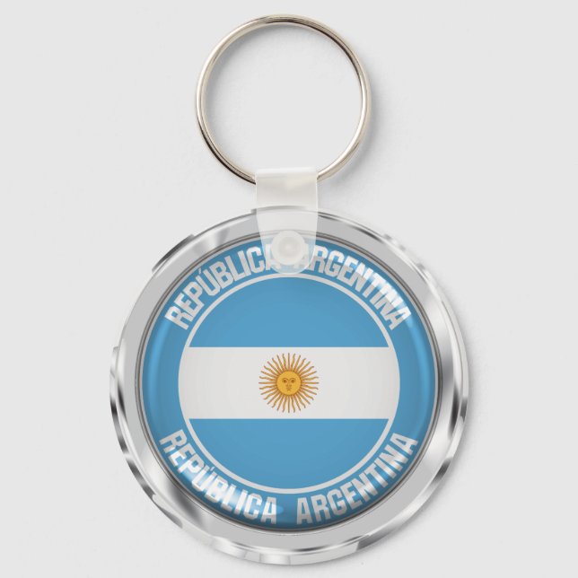 Argentinisches RundEmblem Schlüsselanhänger (Vorderseite)