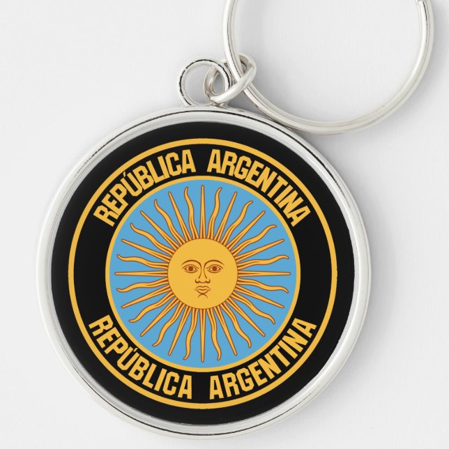 Argentinisches RundEmblem Schlüsselanhänger (Vorne)