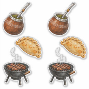 Argentino Mate, Empanada & Asado Aufkleber