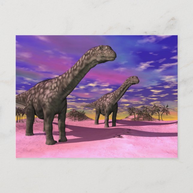 Argentinosaurus-Dinosaurier - 3D-Darstellung Postkarte (Vorderseite)