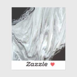 Argentum Abstract Silver Gray Black Fluid Art Aufkleber