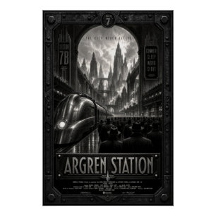 Argren Station Dystopische Zoltanis Plaza-Stadtlan Poster