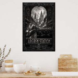 Argren Station Dystopische Zoltanis Plaza-Stadtlan Poster