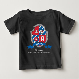 Argus Jungs Ein Name & Bedeutung Ritter Schild Baby T-shirt