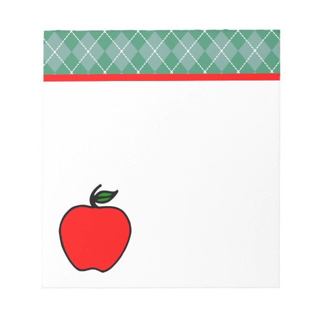 Argyle Apple Lehrer's School Notepad Geschenk Notizblock (Vorderseite)