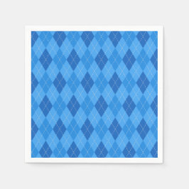 Argyle Blue Diamanten mit dünner gepunkteter Linie Serviette