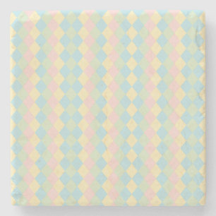 Argyle-Frühjahrs-/Oster-Pastellfarben-Muster Steinuntersetzer