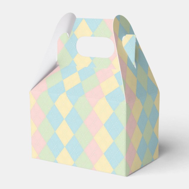Argyle-Frühjahrs-/Ostervierfarbmuster Geschenkschachtel (Vorderseite)
