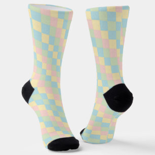 Argyle-Frühjahrs-/Ostervorlage in Pastellfarben Socken