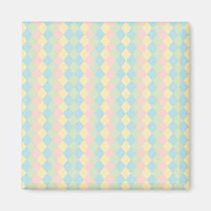Argyle-Frühling/Ostern pastellfarbenes Muster Magnet