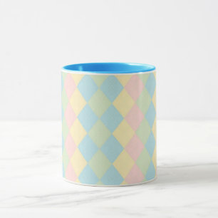 Argyle-Frühling-Pastellfarben-Muster Tasse