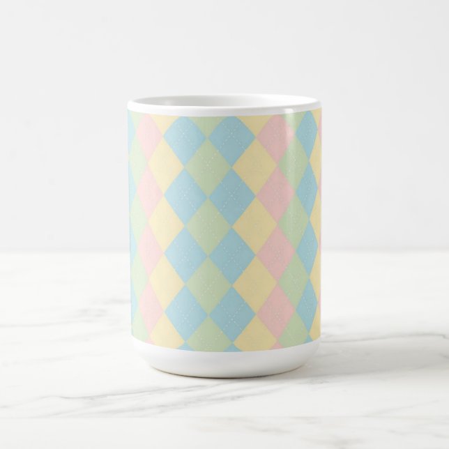 Argyle-Frühlings-Pastellfarben-Muster Kaffeetasse (Mittel)