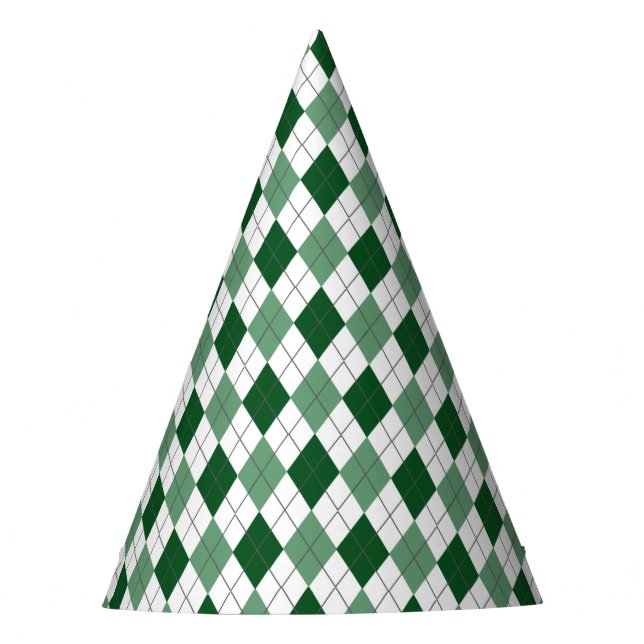 Argyle Geburtstag Partyhütchen (Vorderseite)