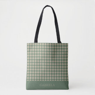 Argyle-Grün-Mustername-Tasche